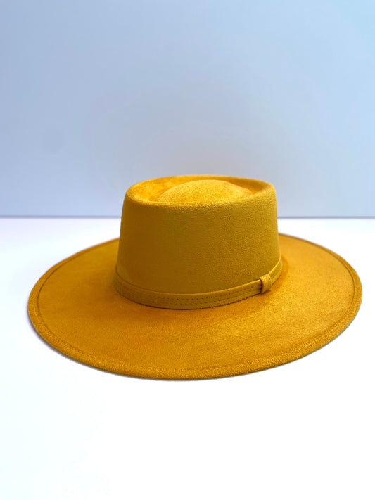 Isabella Boater Hat - Mustard