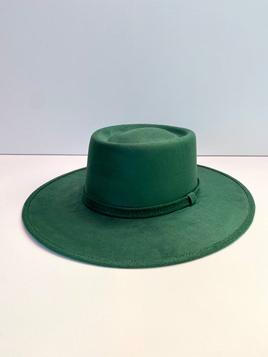 Isabella Boater Hat - Hunter Green