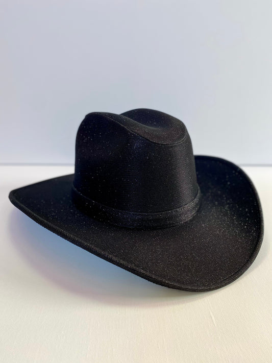 Western Cowboy Glitter Hat - Dark Black