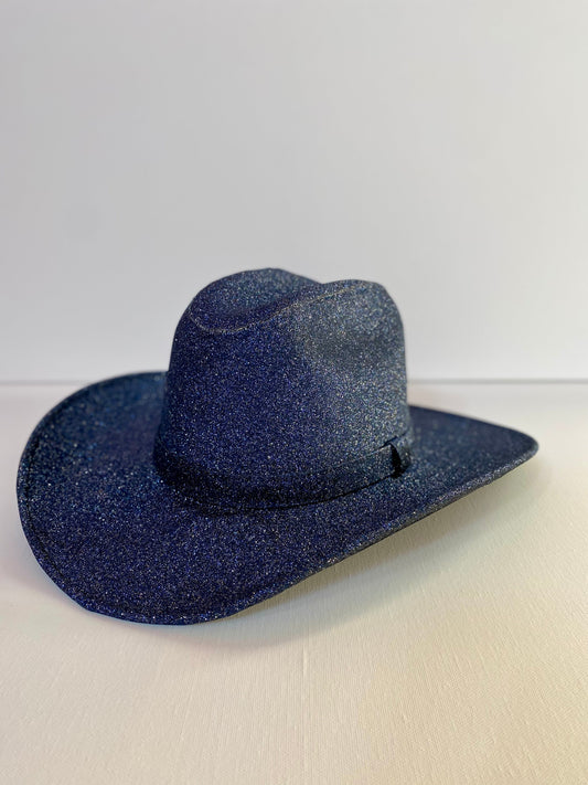 Western Cowboy Glitter Hat - Navy Blue