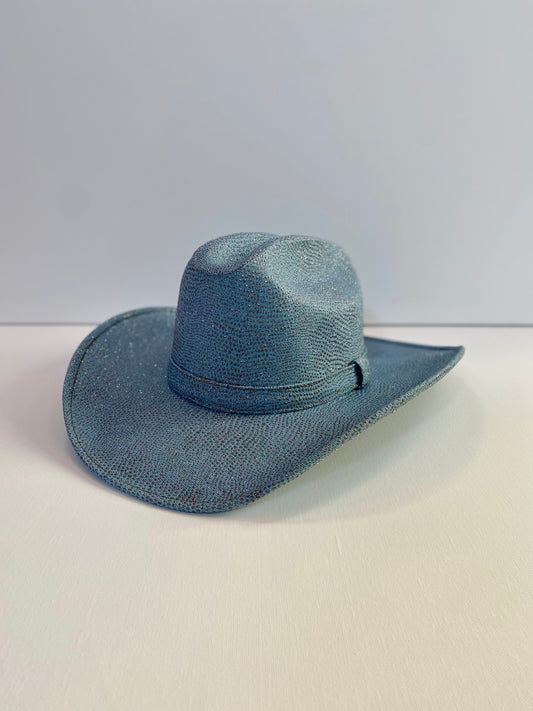 Western Cowboy Textured Hat - Steel Blue