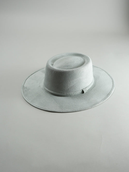 Isabella Boater Hat - Light Grey