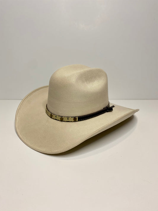 Austin Vegan Suede Cowboy Hat - Ivory