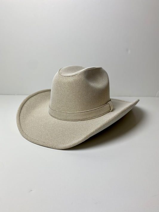 Western Cowboy Glitter Hat - Ivory