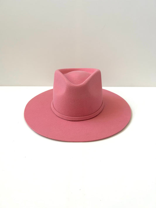 PREORDER Emery Merino Wool Teardrop Rancher Hat - Pink