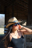 Ellie Cowboy Straw Hat- Brown with Black Band