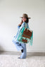 Sedona Cowhide Fringe Backpack - Ivory + Turquoise