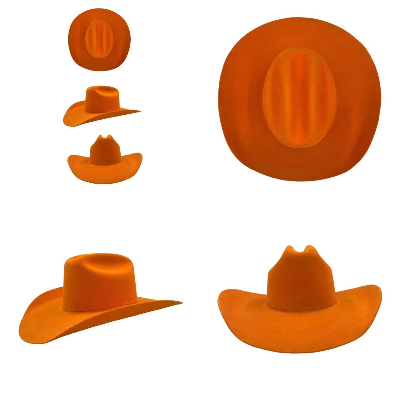 PREORDER Wren Merino Wool Western Hat - Sunset Orange