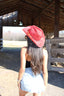 Bayside Rancher Raffia Hat - Lipstick Red