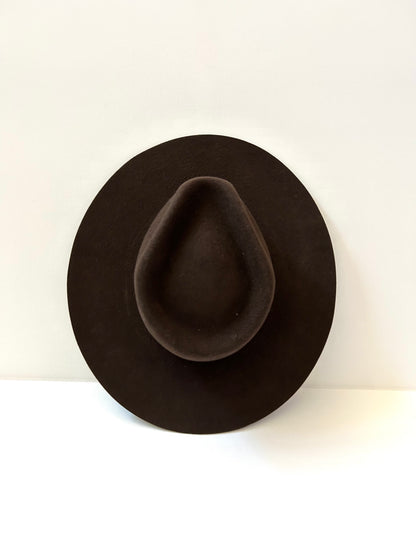 PREORDER Emery Merino Wool Teardrop Rancher Hat - Brown