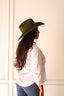 Wren Merino Wool Western Hat - Olive Green