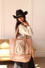 Saddle Vegan Leather Hat Tote Bag - Mauve