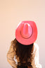 Austin Vegan Suede Cowboy Hat- Bright Pink