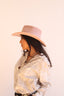 Amarillo Vegan Suede Cowboy Rancher Hat- Pale Dusty Rose