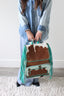 Sedona Cowhide Fringe Backpack - Ivory + Turquoise