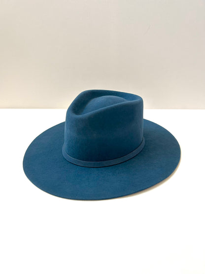 PREORDER Emery Merino Wool Teardrop Rancher Hat - Peacock Blue