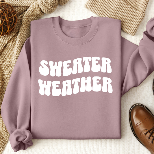Sweater Weather Crewneck Sweater - Lilac