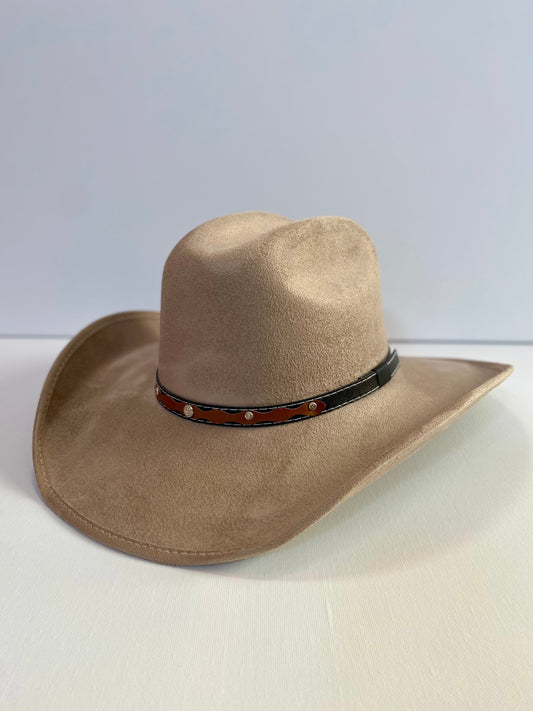 Austin Vegan Suede Cowboy Hat - Sand