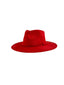 Vegan Suede Teardrop Hat- Lipstick Red