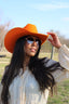 Wren Merino Wool Western Hat - Bright Orange