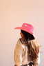 Austin Vegan Suede Cowboy Hat- Bright Pink