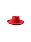 Vegan Suede Diamond Hat - Pencil Brim - Lipstick Red