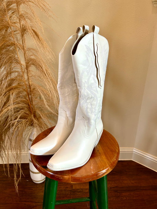 Cowboy western boots Ivory White