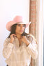 Austin Vegan Suede Cowboy Hat- Blush Pink