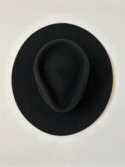 PREORDER Emery Merino Wool Teardrop Rancher Hat - Black