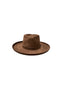 Vegan Suede Diamond Hat - Pencil Brim - Chocolate