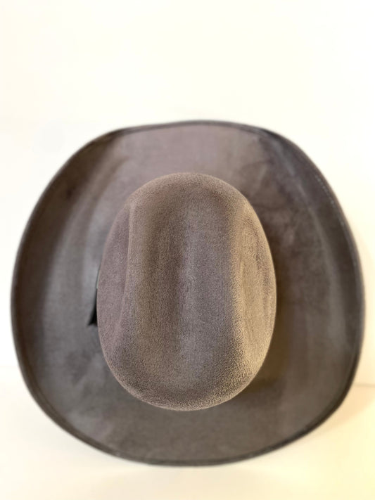 Austin Vegan Suede Cowboy Hat - Charcoal Grey