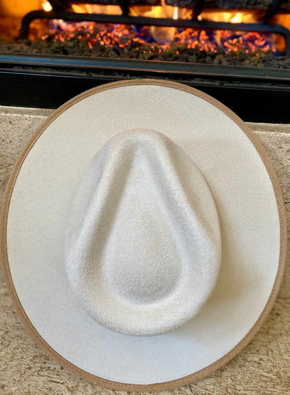 Anna Duo Tone Rancher Hat - ivory + cappuccino