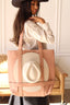 Saddle Vegan Leather Hat Tote Bag - Mauve