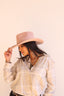 Amarillo Vegan Suede Cowboy Rancher Hat- Pale Dusty Rose