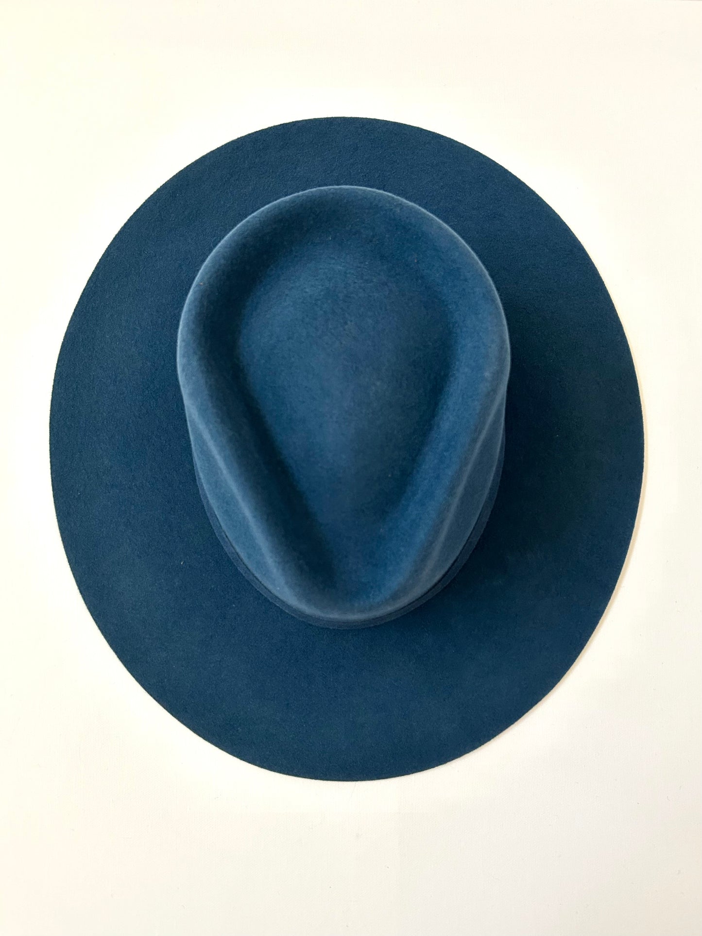 PREORDER Emery Merino Wool Teardrop Rancher Hat - Peacock Blue