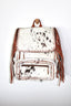 Sedona Cowhide Fringe Backpack - Ivory + Camel