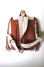 Sedona Cowhide Fringe Backpack - Ivory + Camel