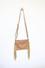 Ellie Fringe Cowhide Crossbody Bag with Adjustable Strap - Mustard