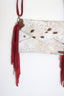 Gigi Red Fringe Cowhide Crossbody Bag with Adjustable Strap