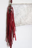 Gigi Red Fringe Cowhide Crossbody Bag with Adjustable Strap