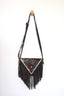 Boho Fringe Leather Crossbody with Natural Stone Accent