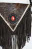 Boho Fringe Leather Crossbody with Natural Stone Accent