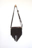 Boho Fringe Leather Crossbody with Natural Stone Accent