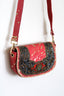 Savannah Beaded Cowhide Crossbody Bag - Red