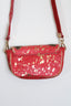 Savannah Beaded Cowhide Crossbody Bag - Red