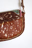 Savannah Beaded Cowhide Crossbody Bag - Brown