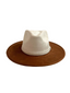 Vegan Suede Rancher Hat - Two Tone - Caramel + Ivory