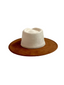 Vegan Suede Rancher Hat - Two Tone - Caramel + Ivory