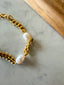 Mila + Stevie Pearl Cuban Chain Bracelet