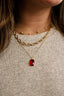 Ruby Pendant Chain Necklace